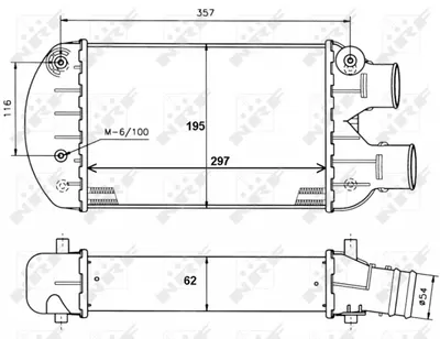 Intercooler potrivit FIAT BRAVA, BRAVO I, MAREA, MULTIPLA 1.9D 2.4D 03.96-06.10