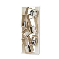 Biblioteca CARMEN, alb + stejar, 63x24x153,6 cm