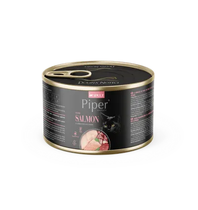 Hrana umeda pentru pisici PIPER CAT, somon, conserva 185g