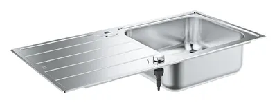 Chiuveta de bucatarie Grohe K500 31563SD1, 100 x 50 cm, montare pe blat, reversibila, picurator, 1 cuva, evacuare automata, Otel inoxidabil