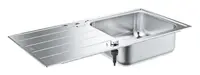 Chiuveta de bucatarie Grohe K500 31563SD1, 100 x 50 cm, montare pe blat, reversibila, picurator, 1 cuva, evacuare automata, Otel inoxidabil