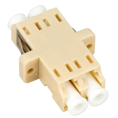 Cupla LC Duplex,Plastic,Multimode,zirc.,cu flansa,bej,ECO