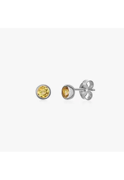 Cercei din argint Birthstone November - Citrin