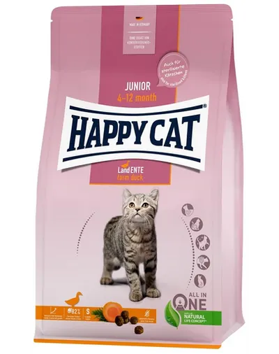 HAPPY CAT Junior fără cereale rață hrană uscată pisici 4 kg
