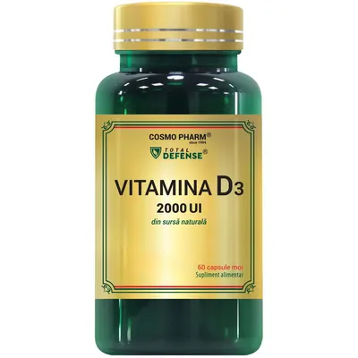Vitamina D3 2000UI din Sursa Naturala Premium 60cps