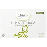 Betisoare de Urechi din Bumbac Organic cu Opritor pentru Bebelusi Simply Gentle Organic 60buc
