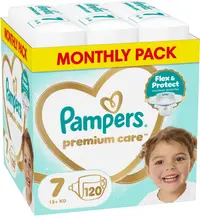 Scutece Pampers Premium Care - Mărimea 7, 15+ kg, 120 buc