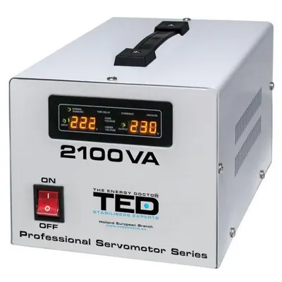 Stabilizator retea TED Electric 2100VA / 1200W cu servomotor TED2100SVC, unda sinusoidala pura TED000132