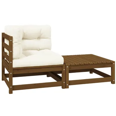 vidaXL Set mobilier grădină&perne 2 piese, maro miere lemn masiv pin