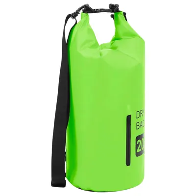 vidaXL Rucsac impermeabil cu fermoar, verde, 20 L, PVC