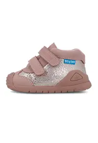 Pantofi sport mid-cut cu velcro - Roz prafuit/Argintiu