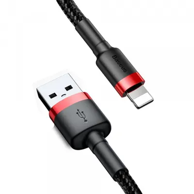 Cablu Date si Incarcare USB-A - Lightning Baseus Cafule, 18W, 3m, Rosu CALKLF-R91