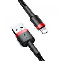 Cablu Date si Incarcare USB-A - Lightning Baseus Cafule, 18W, 3m, Rosu CALKLF-R91