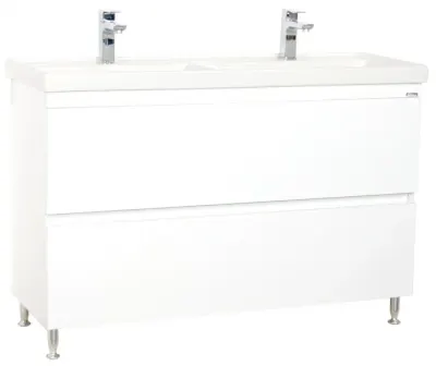 Set Baza front MDF si Lavoar seria 286, cu sertare, 120 cm, alb
