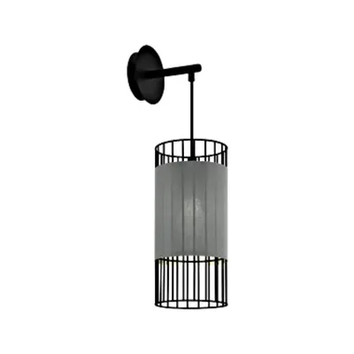 Shade for Wall luminaire Marausa black/Textil grey IP20