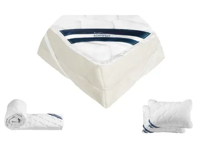 Pachet 1 Protectie pentru saltea Bumbac Pur, 180x200 + Pilota Bumbac Pur, 200x220 + 2 Perna Bumbac Pur, 50x70, 100% bumbac