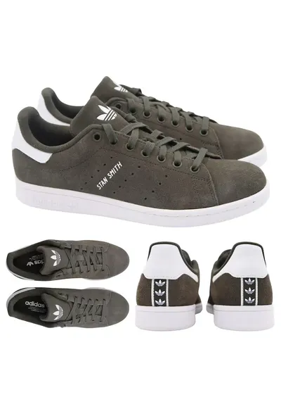 Pantofi Sport Barbati - Stan Smith IG9392 - Shadow Olive - Design Cu Peqfwqdrforatii - Talpa Din Cauciuc Pentru Si - Alb