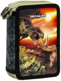 Penar școlar echipat Derform Dinosaur 18 - Cu 3 fermoare