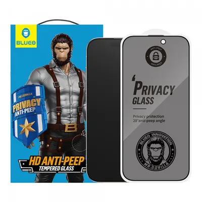 Folie de protectie Ecran Privacy Blueo Anti-Peep Applicator Pro pentru Apple iPhone 17 Air, Sticla Securizata, Full Glue