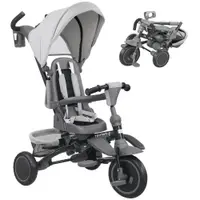 AIYAPLAY Triciclu bebeluș evolutiv 6 în 1, triciclu copil pliabil cu mânere pentru părinți reglabile, scaun pivotant 360°, gri | Aosom Romania