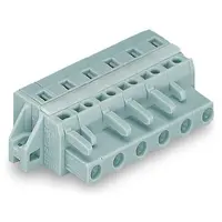 1-conductor female plug; clamping collar; 2.5 mm²; Pin spacing 7.5 mm; 10-pole; 2,50 mm²; gray