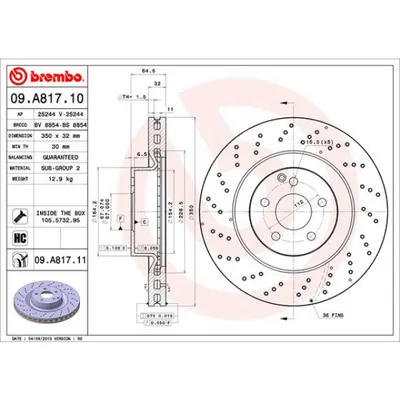 Disc frana BREMBO 09.A817.11