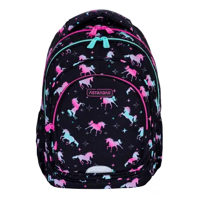 Ghiozdan cu 3 compartimente, AstraBag, Unicorn