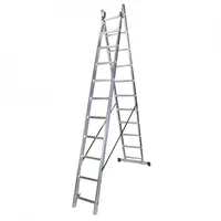 Scara dubla aluminiu, 2×11 trepte, 300 cm Bisonte STR211