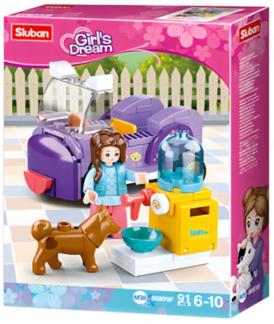 Constructor Sluban Girl's Dream - Centru de hrănire pentru câini, 91 piese