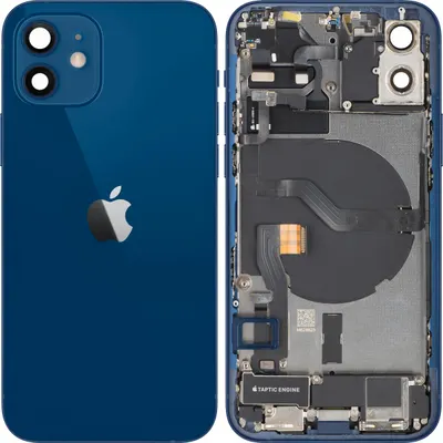 Capac Baterie Apple iPhone 12, Cu Carcasa Mijloc, Full Parts, Albastru, Swap