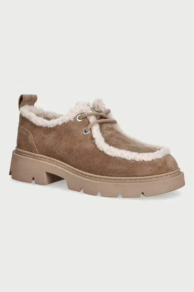 Inuikii pantofi pentru femei din piele întoarsă Mocabee Curly