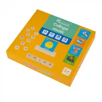 Joc Tip Puzzle din Lemn cu Carduri si Litere Montessori - Nurio