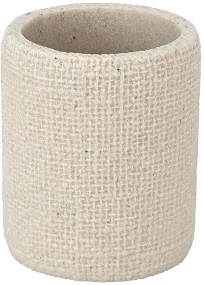 Pahar pentru periuțe de dinți Estia - Jute, 7.5 x 7.5 x 9 cm