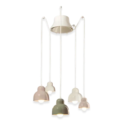 Sospensione 5 Luci / 5-Lights Pendant Deco Berimbau Finish - Mix C2606