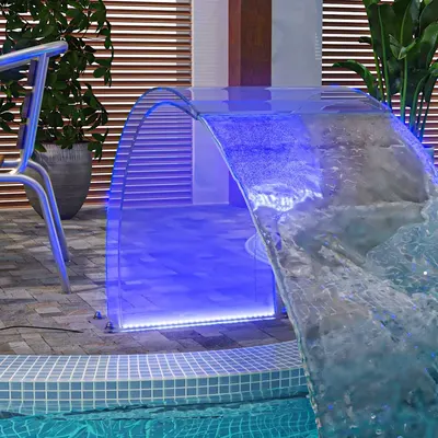 vidaXL Fântână de piscină cu LED-uri RGB, acril, 50 cm