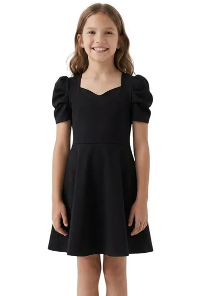 Rochie fete - Vesper - Poliester - Elegant - Scurta - Negru - Negru