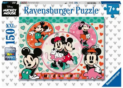 Puzzle Ravensburger de 150 XXL de piese - Mickey Mouse și Minnie Mouse