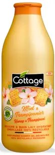 Cottage Gel de duș și spumă de baie Honey & Frangipani, 750 ml