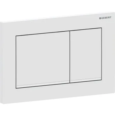 Clapeta actionare dubla rezervor wc alb mat cu banda de design de culoare alb lucios, Geberit Omega20