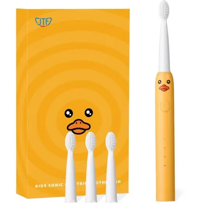 Periuta Dinti Electrica Copii, JTF Sonic, Portocalie, J20C, 4 Capete Periuta, Cablu Incarcare