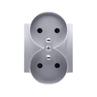 Carcasa pentru priza dubla folosita doar cu ramele PREMIUM, silver mat metalic