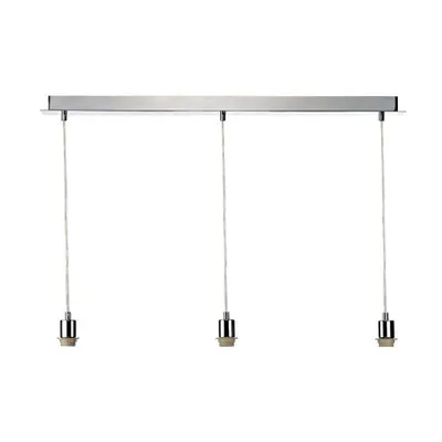 Lampa suspendata 3 Light Polished Chrome E27 Suspension With Clear Cable