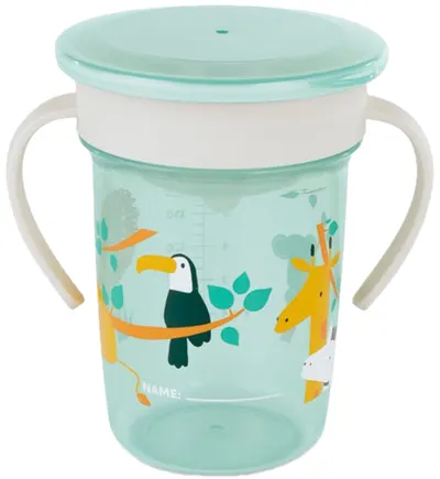 Cupă de antrenament Miniland - Jungle, 260 ml