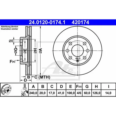 Disc frana ATE 24.0120-0174.1