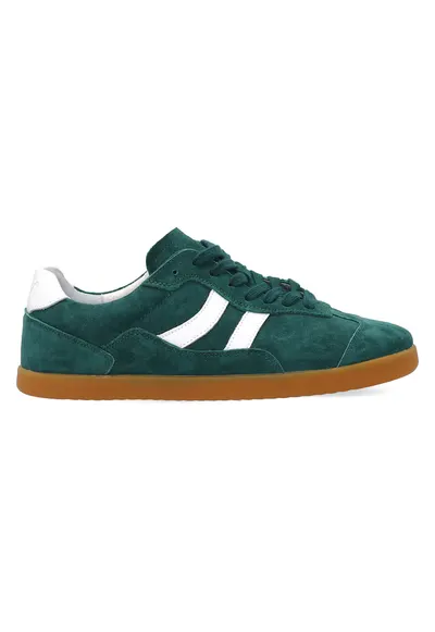 Pantofi sport uni din piele intoarsa - Verde