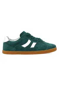 Pantofi sport uni din piele intoarsa - Verde