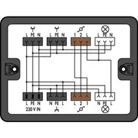 Distribution box; Two-way circuit; 1 input; 7 outputs; Cod. A, S; MIDI; black