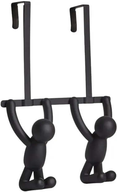 Cuier dublu Umbra - Buddy, 21.6 x 10.8 x 31.8 cm, negru