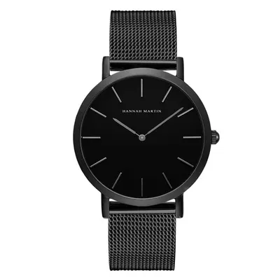 Ceas barbatesc Hannah Martin Quartz Otel inoxidabil Negru