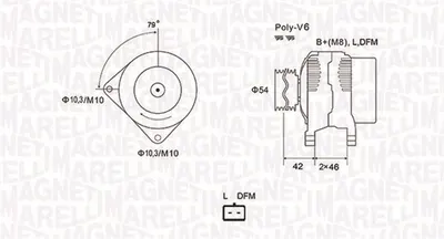 Alternator (14v, 150a) Citroen Berlingo, C1, C2; Peugeot 206, Partner 1.4d 2.0d Dupa 1999
